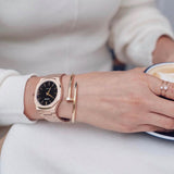 D1 Milano Ultra Thin Black Dial Gold Steel Strap Watch for Men - D1-UTBJ16 Authentic Buy Shop Now