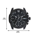 Diesel Mega Chief Chronograph Black Dial Black Steel Strap Watch For Men - DZ4283 Buy Now By Diesel