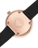 Emporio Armani Rosa Two Hand Black Dial Black Leather Strap Watch For Women - AR11493 Buy Now By Emporio Armani