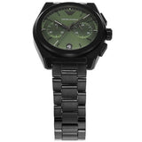 Emporio Armani Federico Chronograph Green Dial Black Steel Strap Watch For Men - AR11562 Buy Now By Emporio Armani