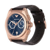 Emporio Armani Claudio Chronograph Blue Dial Brown Leather Strap Watch For Men - AR11554 Buy Now By Emporio Armani