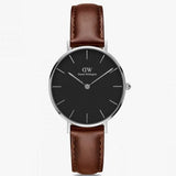 Daniel Wellington Classic Petite St Mawes Black Dial Brown Leather Strap Watch For Women - DW00100181 Buy Now By Daniel Wellington