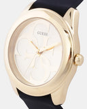 Guess G Twist Gold Dial Black Leather Strap Watch for Women - W0911L3 Buy Now By Guess