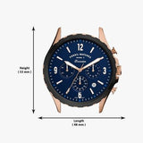 Fossil Forrester Chronograph Blue Dial Blue Leather Strap Watch for Men - FS5814 Buy Now By Fossil