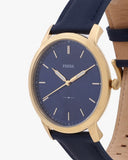 Fossil The Minimalist 3H Analog Blue Dial Blue Leather Strap Watch for Men - FS5789 Buy Now By Fossil