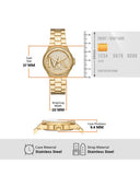 Michael Kors Lennox Three Hand Gold Dial Gold Steel Strap Watch For Women - MK7229 Buy Now By Michael Kors