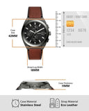 Fossil Everett Chronograph Grey Dial Brown Leather Strap Watch for Men - FS5799 Buy Now By Fossil