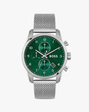 Hugo Boss Skymaster Green Dial Silver Mesh Bracelet Watch for Men - 1513938 Buy Now By Hugo Boss