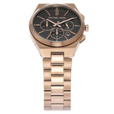 Michael Kors Lennox Chronograph Black Dial Rose Gold Steel Strap Watch For Men - MK9119 Buy Now By Michael Kors