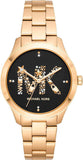 Michael Kors Runway Quartz Black Dial Gold Steel Strap Watch For Women - MK6682 Buy Now By Michael Kors