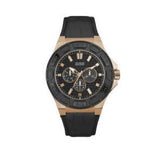 Guess Force Analog Black Dial Black Leather Strap Watch For Men - W0674G6 Buy Now By Guess