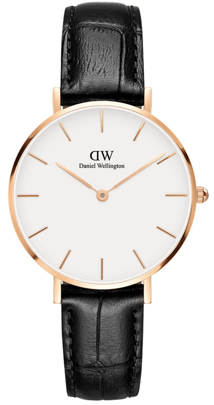 Daniel Wellington Petite Reading White Dial Black Leather Strap Watch For Women - DW00100173 Buy Now By Daniel Wellington