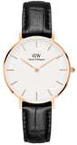 Daniel Wellington Petite Reading White Dial Black Leather Strap Watch For Women - DW00100173 Buy Now By Daniel Wellington
