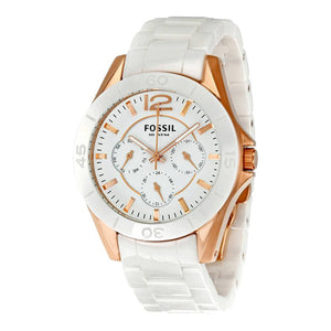 Fossil Ceramic Multifunction White Dial White Steel Strap Watch for Women - CE1006 Buy Now By Fossil