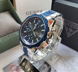 Guess Octane Chronograph Blue Dial Two Tone Steel Strap Watch for Men - W1046G2 Buy Now By Guess