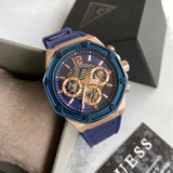 Guess Momentum Chronograph Blue Dial Blue Rubber Strap Watch for Men - GW0263G2 Buy Now By Guess