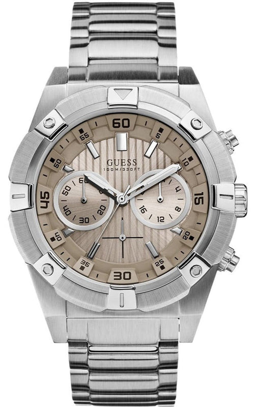 Guess Jolt Chronograph Grey Dial Silver Steel Strap Watch for Men - W0377G1 Buy Now By Guess
