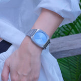 D1 Milano Square Maldives Sea Blue Dial Silver Steel Strap Watch for Men - D1-SQBJ05 Authentic Buy Shop Now