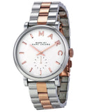 Marc Jacobs Baker White Dial Two Tone Steel Strap Watch for Women - MBM3312 Buy Now By Marc Jacobs