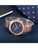 Maserati Stile Chronograph Blue Dial Rose Gold Two Tone Strap Watch For Men - R8873642002 Buy Now By Maserati