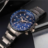 Maserati SFIDA Chronograph Blue Dial Grey Steel Strap Watch For Men - R8873640001 Buy Now By Maserati