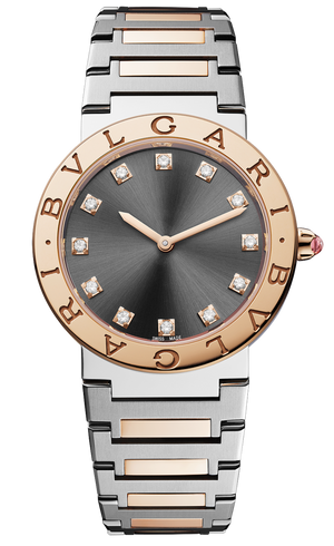 Bvlgari Lady Quartz Diamonds Grey Dial Two Tone Steel Strap Watch for Women - BVLGARI103067 Buy Now By Bvlgari
