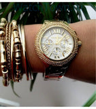 Michael Kors Camille Silver Diamonds Dial Gold Steel Strap Watch for Women - MK5756 Buy Now By Michael Kors