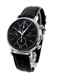 IWC Portofino Chronograph Black Dial Black Leather Strap Watch for Men - IW391008 Buy Now By IWC