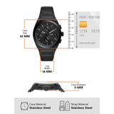 Fossil Everett Chronograph Black Dial Black Steel Strap Watch for Men - FS5797 Buy Now By Fossil