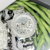 Guess Multi Function Diamonds Silver Dial Silver Steel Strap Watch For Men - GW0455G1 Buy Now By Guess