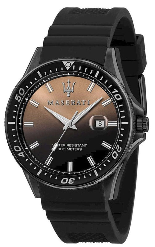 Maserati SFIDA Quartz Black Dial Black Rubber Strap Watch For Men - R8851140001 Buy Now By Maserati
