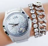Guess Crush Silver Dial Silver Steel Strap Watch For Women - GW0020L1 Buy Now By Guess