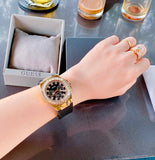 Guess Venus Diamonds Black Dial Black Rubber Strap Watch for Women - GW0118L2 Buy Now By Guess