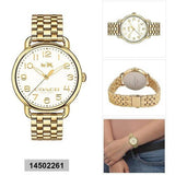 Coach Delancey Classic White Dial Gold Steel Strap Watch for Women - 14502261 Buy Now By Coach
