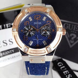 Guess Jet Setter Analog Blue Dial Blue Denim Strap Watch For Women - W0289L1 Buy Now By Guess