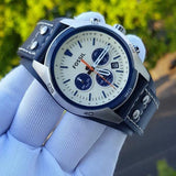 Fossil Coachman Chronograph White Dial Blue Leather Strap Watch for Men - CH3051 Buy Now By Fossil