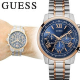 Guess Horizon Chronograph Blue Dial Two Tone Steel Strap Watch For Men - W0379G7 Buy Now By Guess