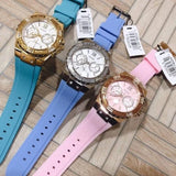 Guess Limelight Crystal White Dial Light Blue Rubber Strap Watch for Women - W1053L6 Buy Now By Guess