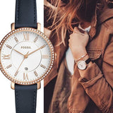 Fossil Jacqueline White Dial Blue Leather Strap Watch for Women - ES4291 Buy Now By Fossil