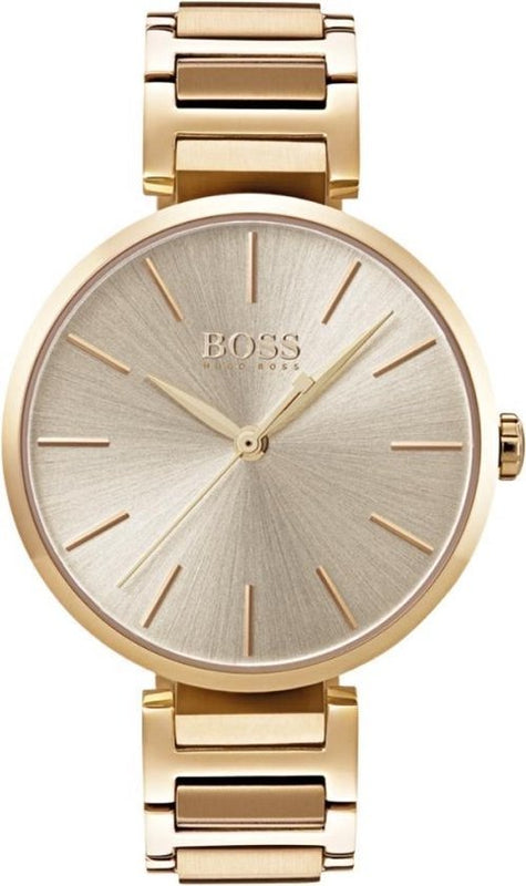 Hugo Boss Allusion Gold Dial Gold Steel Strap Watch for Women - 1502415 Buy Now By Hugo Boss