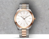 Michael Kors Slim Runway White Dial Two Tone Steel Strap Watch for Women - MK3204 Buy Now By Michael Kors