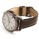Fossil Grant Chronograph White Dial Brown Leather Strap Watch for Men - FS5344 Buy Now By Fossil
