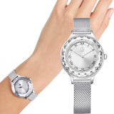 Swarovski Octea Nova Silver Dial Silver Mesh Strap Watch for Women - 5650039 Buy Now By Swarovski