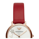 Emporio Armani Kappa Classic Quartz Silver Dial Red Leather Strap Watch For Women - AR11114 Buy Now By Emporio Armani