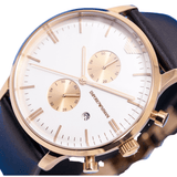 Emporio Armani Gianni Classic Chronograph White Dial Brown Leather Strap Watch For Men - AR0398 Buy Now By Emporio Armani