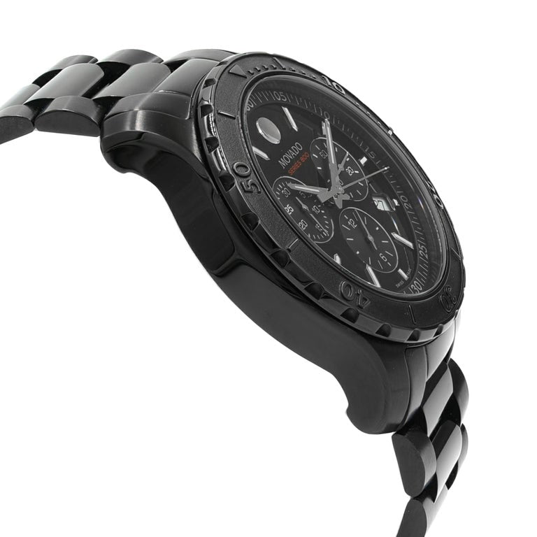 Movado Series 800 Chronograph Black Dial Black Steel Strap Watch For Men - 2600119 Buy Now By Movado
