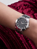 Guess Crystalline Diamonds Black Dial Silver Steel Strap Watch for Women - GW0114L1 Buy Now By Guess