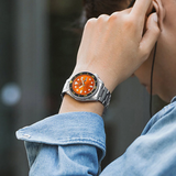 Seiko 5 Sports Automatic Orange Dial Silver Steel Strap Watch For Men - SRPD59K1 Buy Now By Seiko