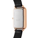 Daniel Wellington Quadro Pressed Ashfield Black Dial Black Mesh Strap Watch for Women - DW00100467 Buy Now By Daniel Wellington