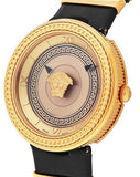Versace V Metal Icon Gold Dial Black & Gold Strap Watch for Women - VLC030014 Buy Now By Versace